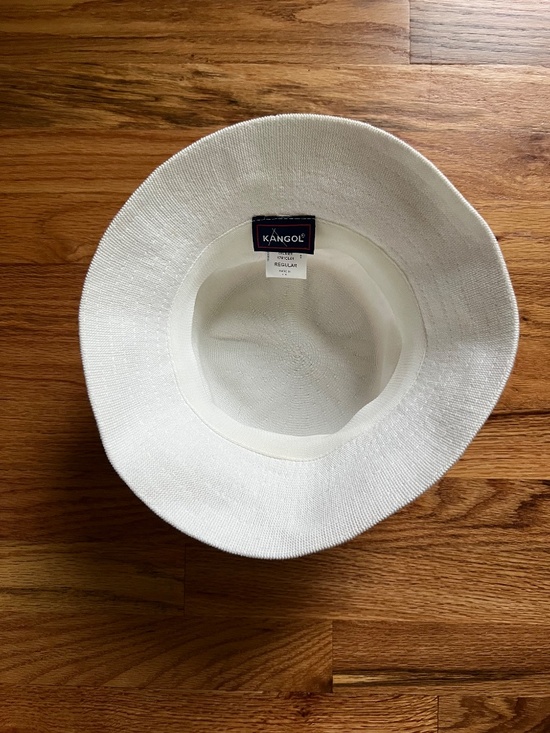 KANGOL bright white cotton blend crusher bucket hat unisex UK main image 5